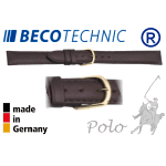 Lederarmband Beco Technic Polo 8mm dunkelbraun gold