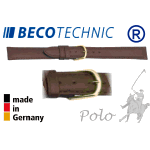 Lederarmband Beco Technic Polo 8mm mittelbraun gold