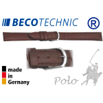 Lederarmband Beco Technic Polo 10mm mittelbraun stahl